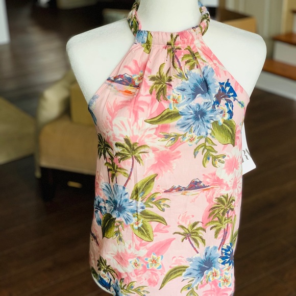 Zara Tops - ZARA 🌸 Beautiful Floral Halter Top Sz XS NWT
